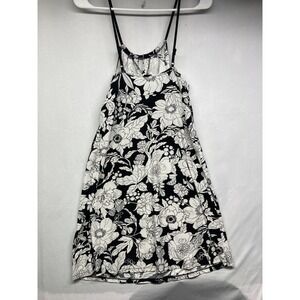 GILLIGAN & O'MALLEY Nightgown Sleepwear Women's S Black Floral Tee